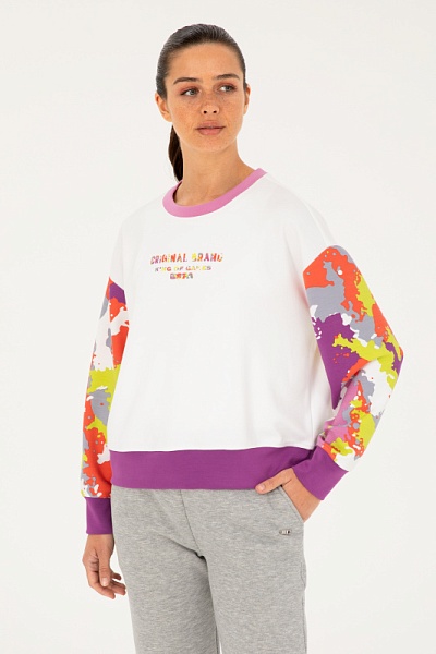 Свитшот из модала с принтом - G082SZ0820PESER_S Толстовка жен. (VR013, L)