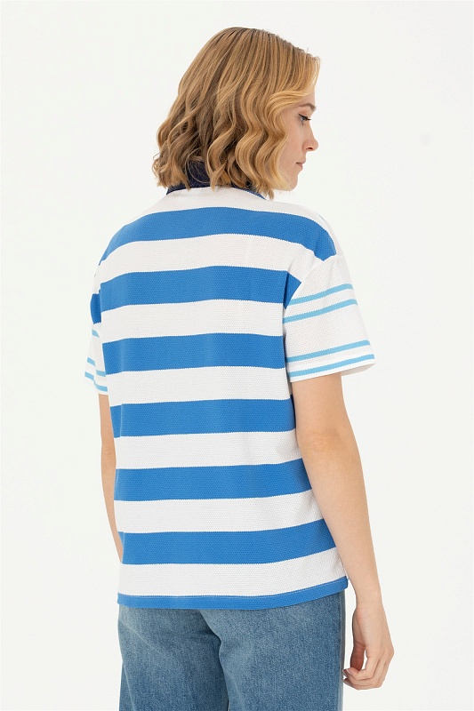 Футболка-поло из хлопка в полоску - G082SZ0110MAHFER Футболка жен. (VR093, XS)