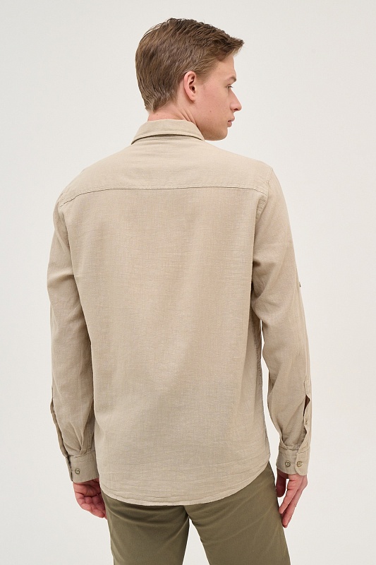 Рубашка из смеси хлопка и льна прямая - G081SZ0040ENZO-R Сорочка муж. (VR027, XS)