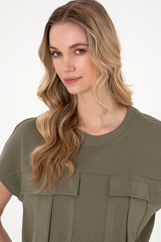 Футболка из смесового хлопка на кулиске - G082SZ0110SACHA Футболка жен. (VR111, 2XL)