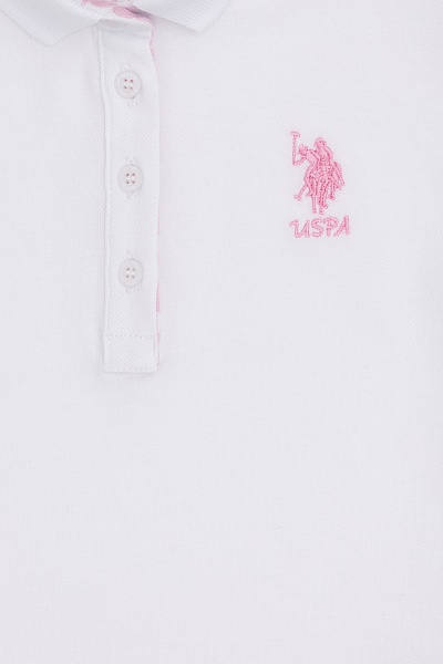Футболка-поло из хлопка c принтом на планке для девочек - G084SZ0110TP01-IY024 Футболка жен. детс. (VR013, 11_12)