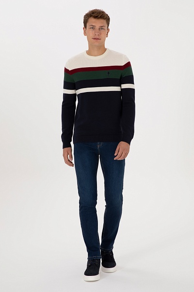 Джемпер из хлопка в полоску - G081SZ0TK0CRUS025K Кофта муж. (VR033, XL)