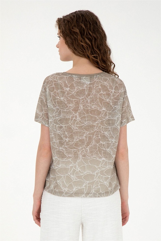 Футболка с узором - G082SZ0110PEKMEZ Футболка жен. (VR027, L)