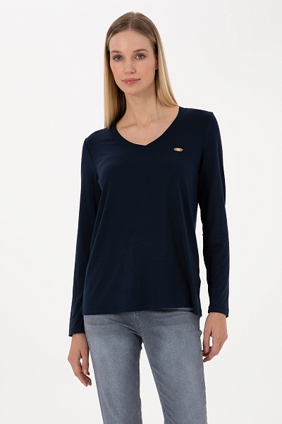Лонгслив с V-образным вырезом из модала - G082SZ0820KOSEL_SK025 Толстовка жен. (VR033, L)