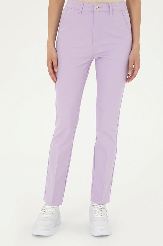 Брюки на высокой посадкой зауженные - G082SZ0780JETT Брюки жен. (VR034, 42)