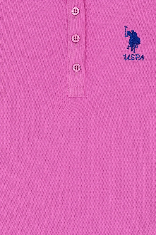 Футболка-поло с принтом на воротнике для девочек - G084SZ0110SD01-IY022 Футболка жен. детс. (VR037, 11_12)