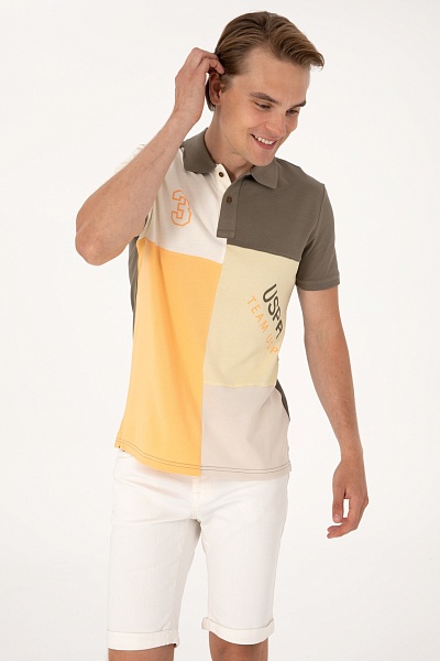 Футболка-поло из хлопка с контрастными вставками - G081SZ0110T_ILGA Футболка муж. (VR183, 4XL)