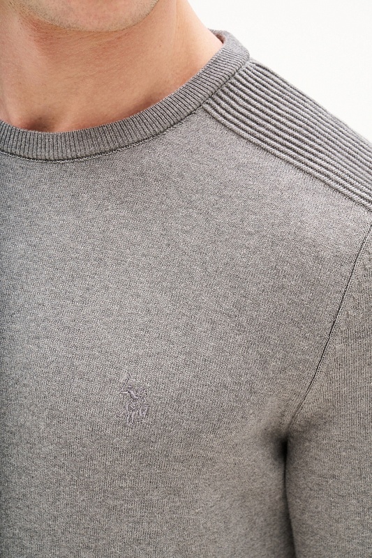 Джемпер из хлопка с рельефными деталями на плечах - G081SZ0TK0ART_TD01_BSK25 Кофта муж. (VR109, XS)