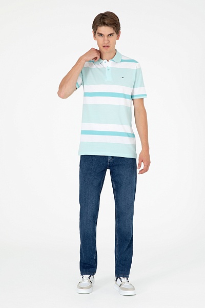Футболка-поло из хлопка в полоску - G081SZ0110RALTU Футболка муж. (VR083, XL)