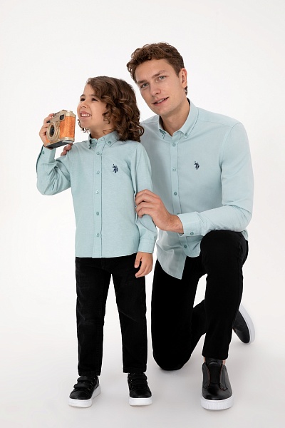 Рубашка хлопковая для мальчиков - G083SZ0040E_METOKIDS25K Сорочка муж. детс. (VR152, 8_9)
