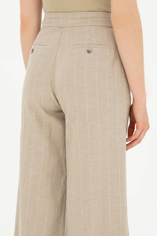 Брюки с добавлением льна широкие - G082SZ0780SIWAN-P Брюки жен. (VR027, 36)