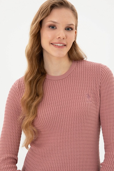 Джемпер из хлопка с косами приталенный - G082SZ0TK0KARLA_BSK25 Кофта жен. (VR221, S)