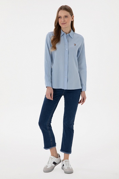 Рубашка с добавлением льна прямая - G082SZ0040ELMY025Y Сорочка жен. (VR003, 40)