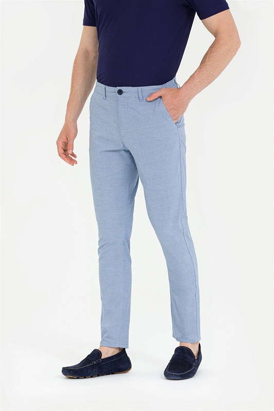 Брюки с поясом на резинке зауженные - G081SZ0780BONHAR_P Брюки муж. (VR032, 30)