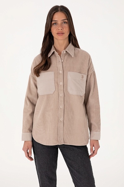 Рубашка вельветовая свободная - G082SZ0040CLAIRE Сорочка жен. (VR049, 34)