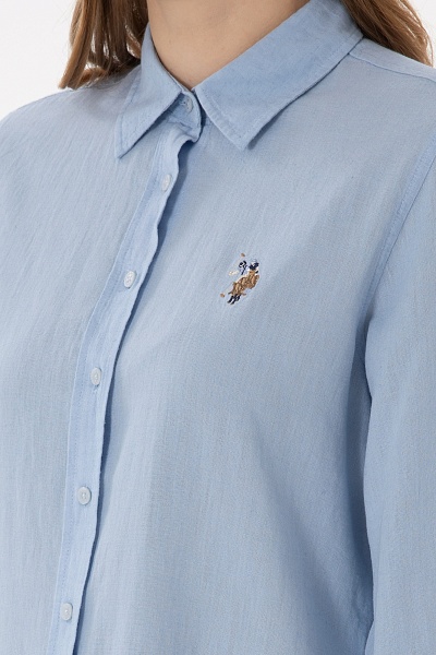 Рубашка с добавлением льна прямая - G082SZ0040ELMY025Y Сорочка жен. (VR003, 40)