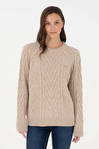Свитер с рельефным узором - G082SZ0TK0DRIED Кофта жен. (VR085, 2XS)