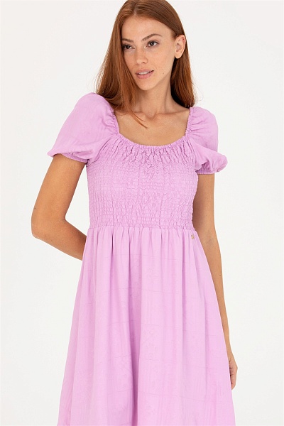 Платье мини с объемными рукавами - G082SZ0320HORGUN Платье жен. (VR211, 32)