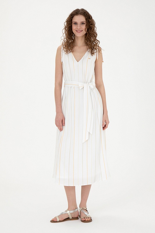 Платье миди с кулиской на плечах - G082SZ0320USAGI Платье жен. (VR027, 40)
