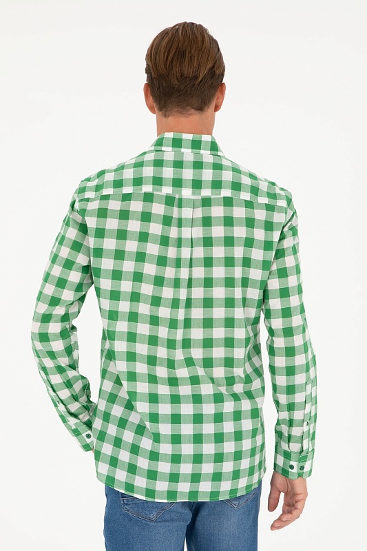 Рубашка из хлопка в клетку прямая - G081GL0040SOLDI Сорочка муж. (VR054, XL)