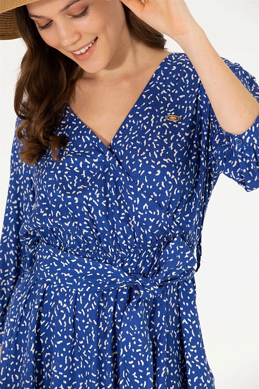 Платье мини из вискозы с узором - G082SZ0320ELISE Платье жен. (VR045, 42)