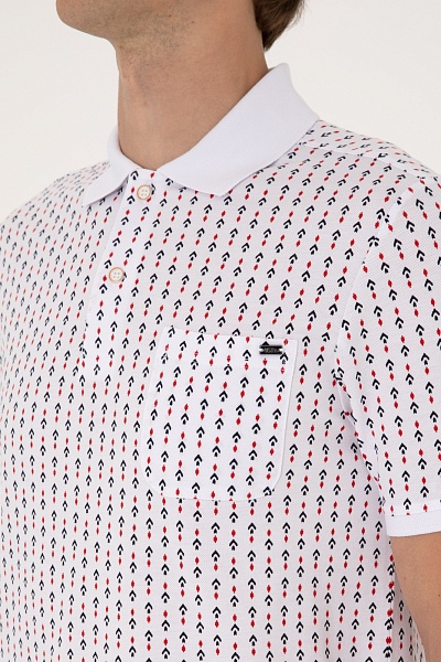 Футболка-поло из хлопка с узором - G081SZ0110PALY Футболка муж. (VR013, 2XS)