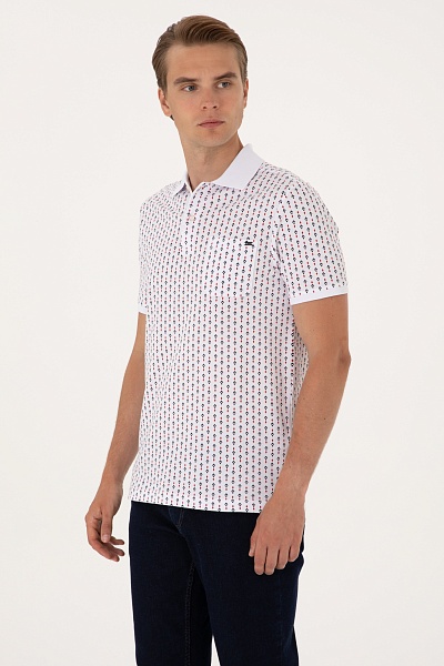 Футболка-поло из хлопка с узором - G081SZ0110PALY Футболка муж. (VR013, 2XS)