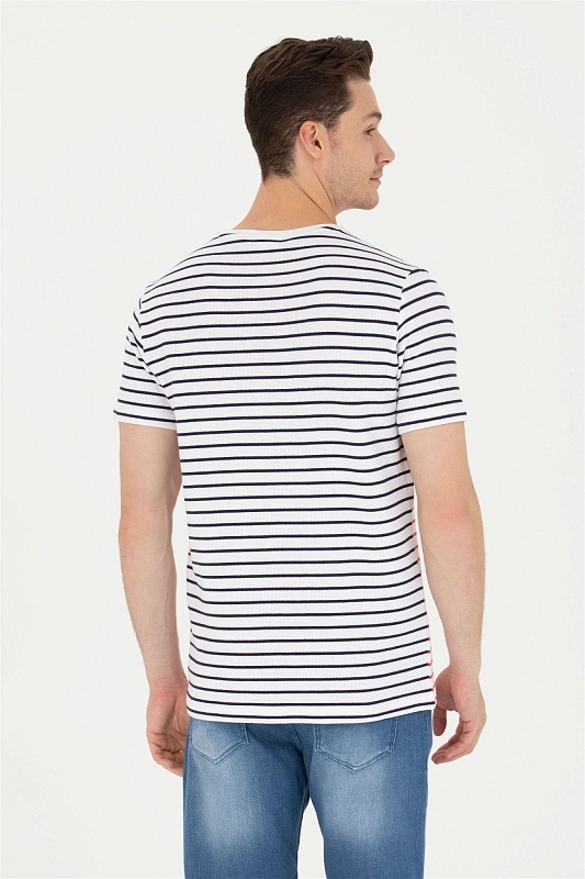 Футболка из хлопка в полоску - G081SZ0110GROS Футболка муж. (VR030, XS)