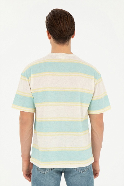 Футболка оверсайз в полоску - G081SZ0110AFKA Футболка муж. (VR090, XL)