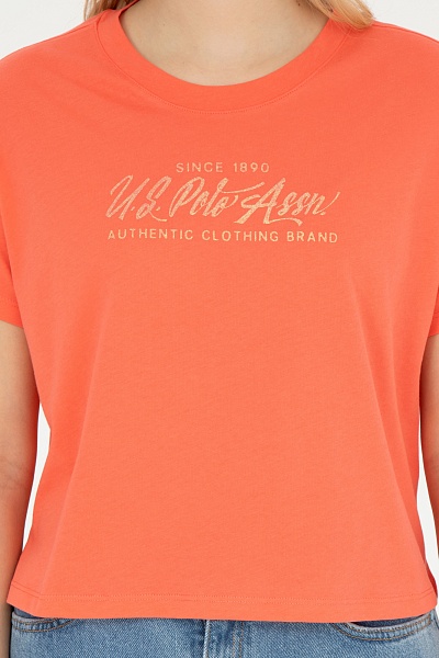 Футболка с надписью укороченная - G082GL0110GROP Футболка жен. (VR039, L)