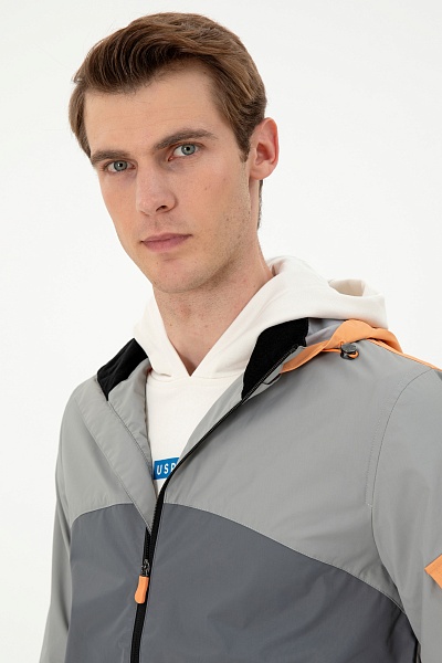 Ветровка с несъемным капюшоном - G081SZ0MS0SCAT-S Куртка муж. (VR024, 48)