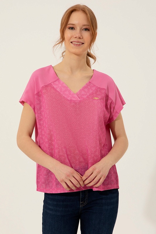 Футболка с V-образным вырезом - G082SZ0110FEMBE Футболка жен. (VR041, XS)