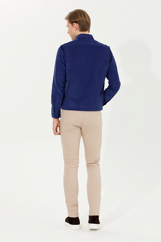 Брюки из хлопка с мелким фактурным узором прямые - G081SZ0780MICEL22K Брюки муж. (VR049, 40)