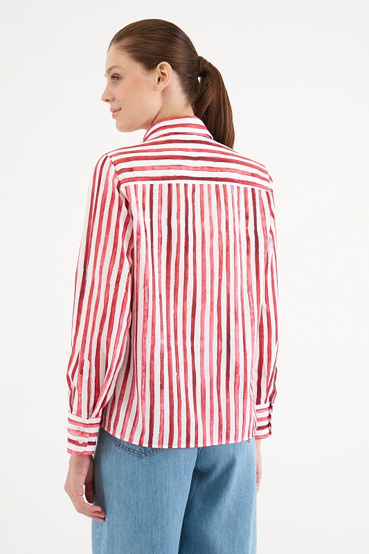 Рубашка из хлопка в полоску прямая - G082SZ0040BUCCI Сорочка жен. (VR223, 32)