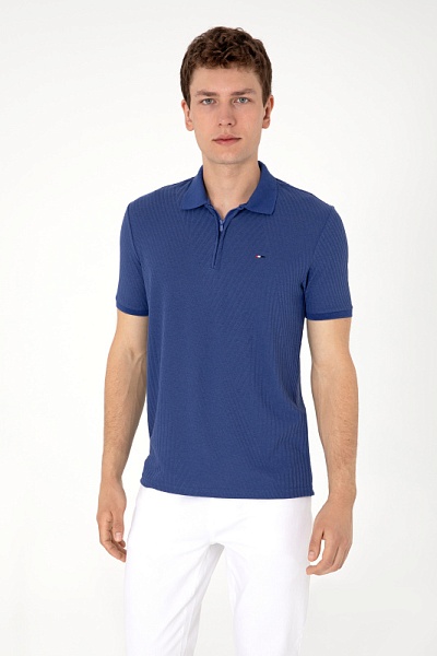 Футболка-поло трикотажная с молнией на воротнике - G081SZ0110BENDEL Футболка муж. (VR059, XS)