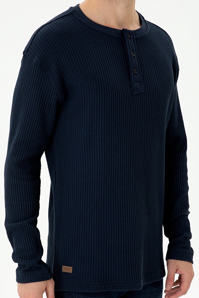 Лонгслив из вафельной ткани - G081SZ0820ARVA Толстовка муж. (VR033, M)