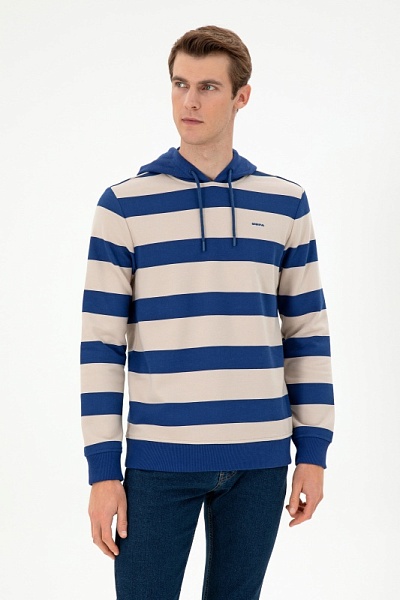 Худи без кармана в полоску - G081SZ0820BASKO_E Толстовка муж. (VR028, M)