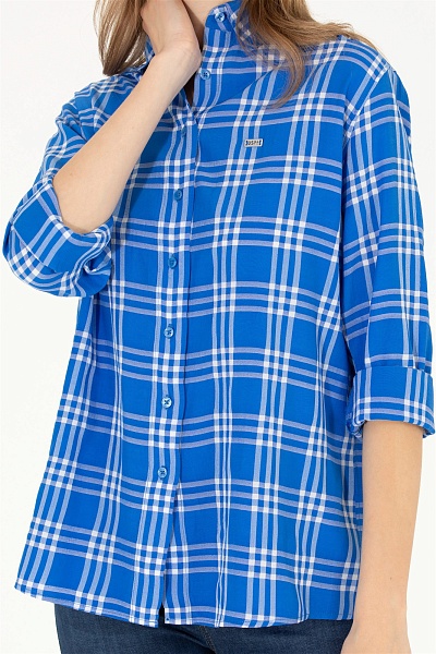 Рубашка с вискозой в клетку прямая - G082SZ0040TALLOT Сорочка жен. (VR045, 40)
