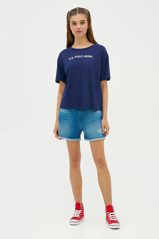 Футболка из хлопка с логотипом - G082SZ0110R-METTO Футболка жен. (VR033, XS)
