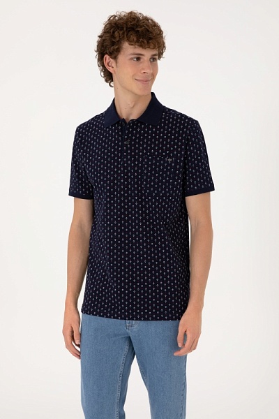 Футболка-поло из хлопка с узором - G081SZ0110PALY Футболка муж. (VR033, 4XL)