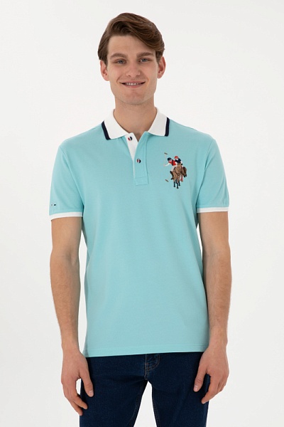 Футболка-поло из хлопка с контрастной окантовкой - G081SZ0110SD01IY025 Футболка муж. (VR007, S)
