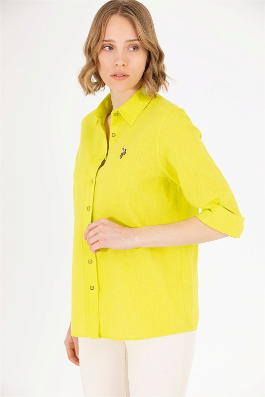 Рубашка из хлопка с добавлением льна прямая - G082SZ0040ELMY023Y Сорочка жен. (VR168, 34)
