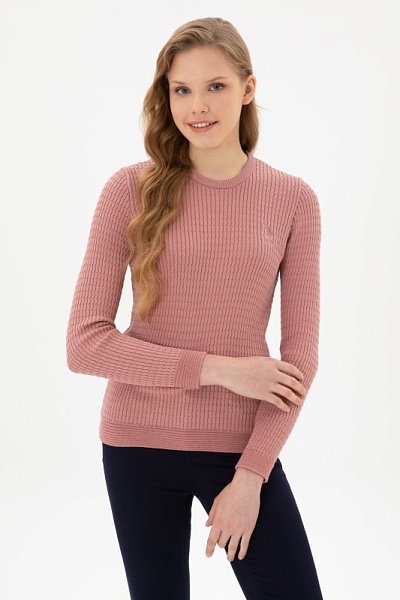 Джемпер из хлопка с косами приталенный - G082SZ0TK0KARLA_BSK25 Кофта жен. (VR221, S)