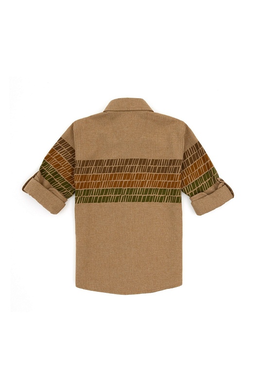 Рубашка с абстрактным узором для мальчиков - G083SZ0040ASOLASKIDS Сорочка муж. детс. (VR153, 6_7)