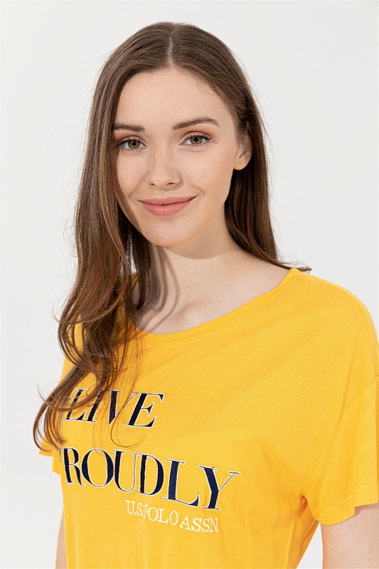 Футболка из хлопка с надписью - G082SZ0110DEPTORE Футболка жен. (VR044, 2XS)