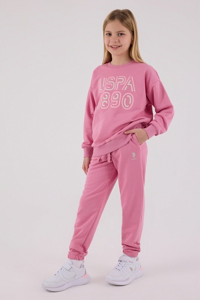 Свитшот и спортивные брюки для девочек - G084SZ0HF0US2311 Костюм дом. жен. детс. (VR037, 12_13)