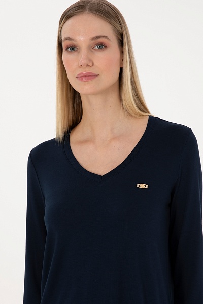 Лонгслив с V-образным вырезом из модала - G082SZ0820KOSEL_SK025 Толстовка жен. (VR033, L)