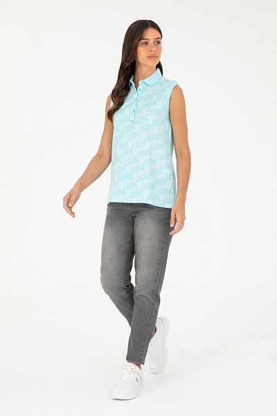 Футболка-поло из хлопка с принтом - G082GL0110GENTAF Футболка жен. (VR090, L)