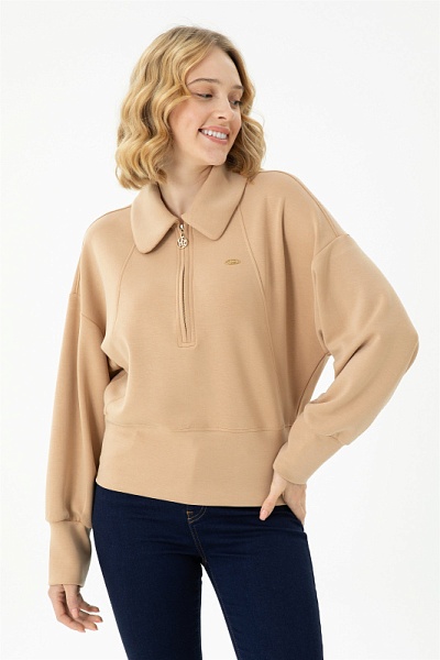 Толстовка с воротником на молнии - G082SZ0820NEKE Толстовка жен. (VR085, M)