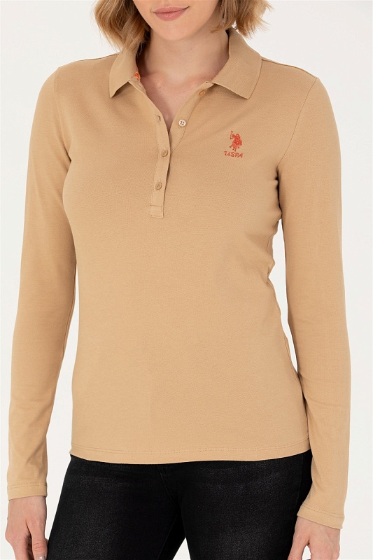 Поло с длинным рукавом из хлопка - G082SZ0820TPG-SK023 Толстовка жен. (VR085, XS)